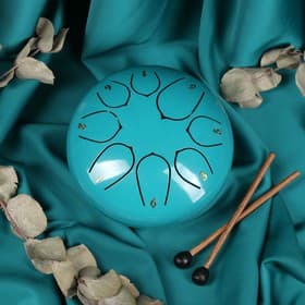 Глюкофон - музыкальный инструмент, морской зелёный, 8 лепестков, 15×9 см