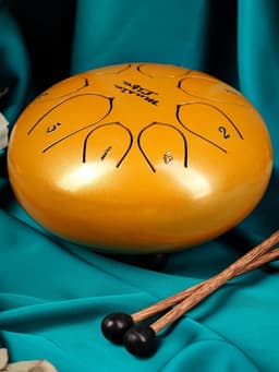 Глюкофон - музыкальный инструмент, желтый, 8 лепестков, 15×9 см