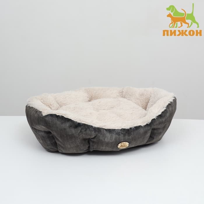 Лежанка-трансформер, 60×50×15 см, велюр, искусственный мех, цвет МИКС