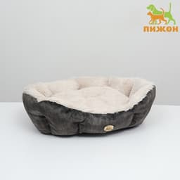 Лежанка-трансформер, 60×50×15 см, велюр, искусственный мех, цвет МИКС