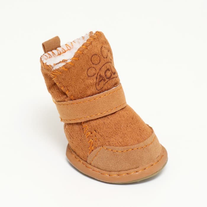 Ботинки для животных «Элеганс», набор 4 шт., размер 2 (подошва 4.5×3.7 см) коричневые