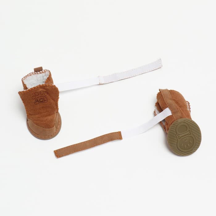 Ботинки для животных «Элеганс», набор 4 шт., размер 2 (подошва 4.5×3.7 см) коричневые