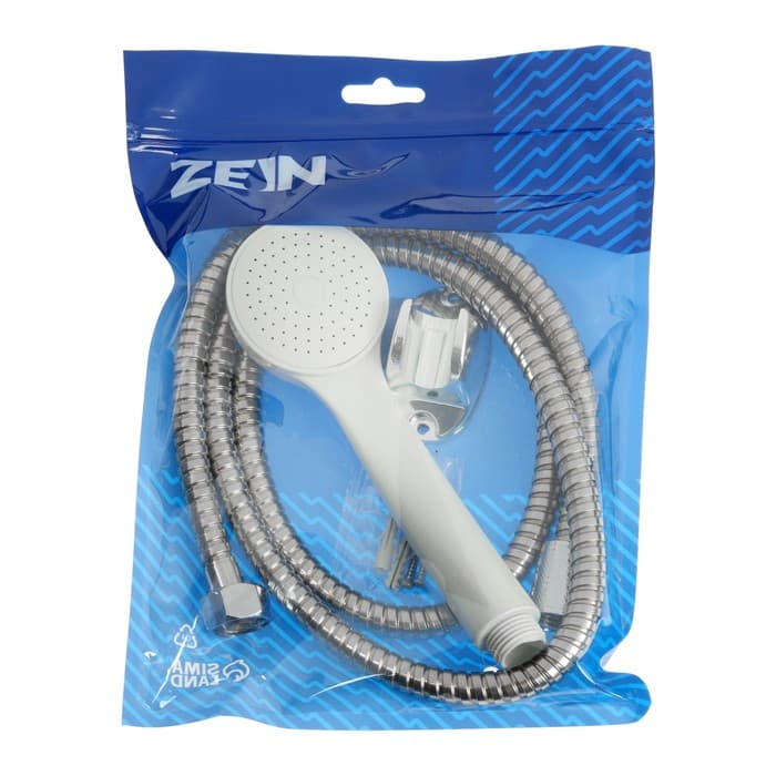 Душевая лейка со шлангом, гайки пластик, держатель, крепеж в комплекте.