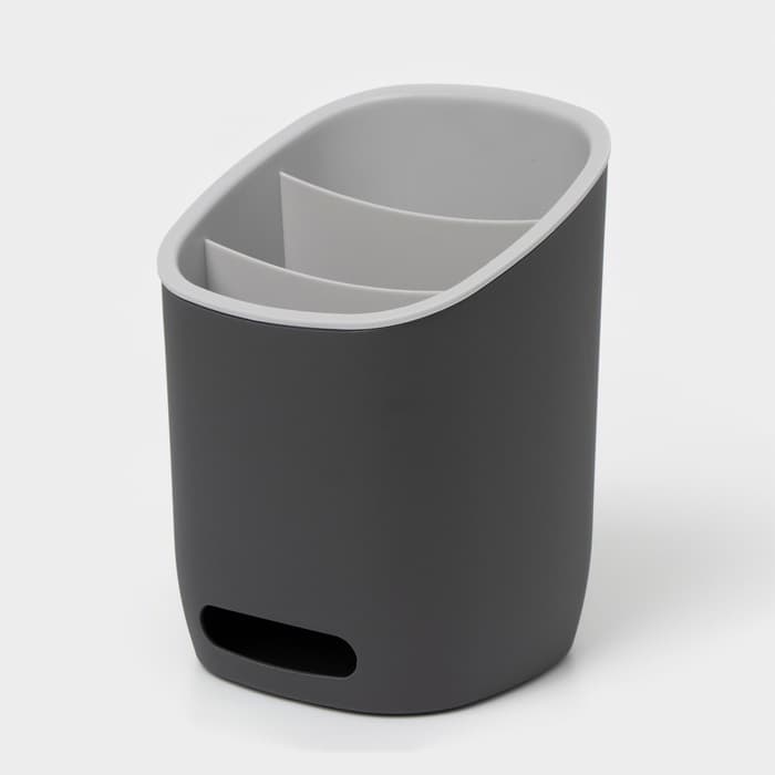 Подставка для столовых приборов IDEA «ИЗЛИ», 25×14.5×19 см, пластик, графитовая