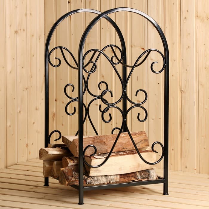 Дровница «Вертикальная», 80×41×41 см, металл, чёрная