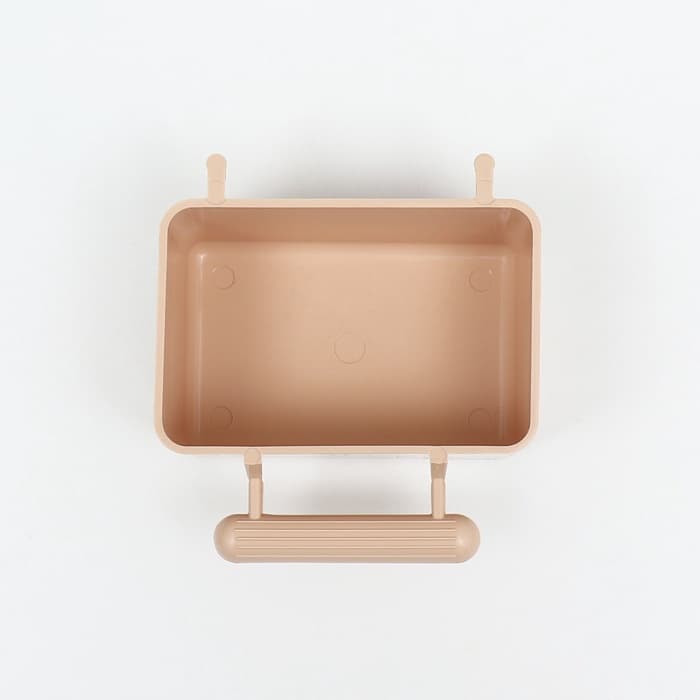 Кормушка для птиц, 8×5×4.5 см, большая, прямоугольная, в клетку, пластик, бежевая