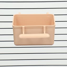 Кормушка для птиц, 8×5×4.5 см, большая, прямоугольная, в клетку, пластик, бежевая