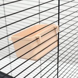 Кормушка для птиц, 8×5×4.5 см, большая, прямоугольная, в клетку, пластик, бежевая