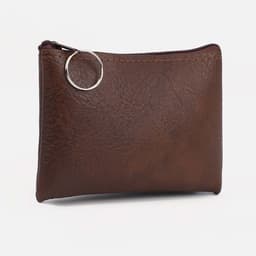 Кошелёк женский на молнии, 14×1×9 см, тёмно-коричневый