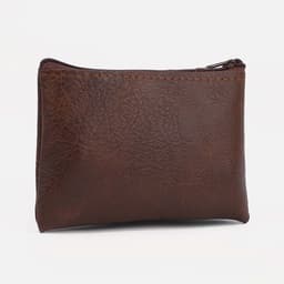 Кошелёк женский на молнии, 14×1×9 см, тёмно-коричневый