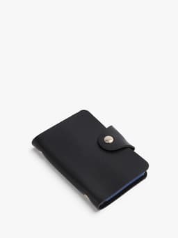 Визитница на кнопке, 12 карт, однотонная, чёрная