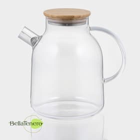 Заварочный чайник BellaTenero «Эко», 1.8 л, с бамбуковой крышкой, металлический фильтр, стекло
