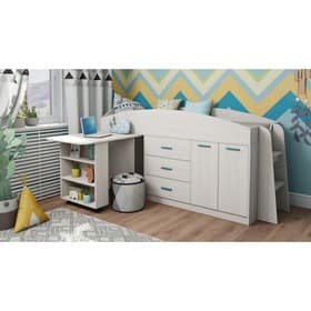 Кровать детская «Каприз 12», с шкафом, с столом, 2134×840×1065 мм, цвет анкор белый