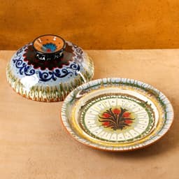 Блинница узбекская Риштанская керамика, d=26.5 см, разноцветная