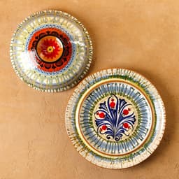 Блинница узбекская Риштанская керамика, d=26.5 см, разноцветная