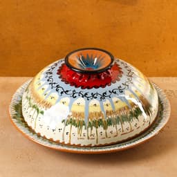 Блинница узбекская Риштанская керамика, d=26.5 см, разноцветная