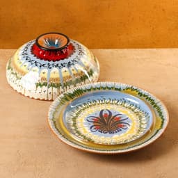 Блинница узбекская Риштанская керамика, d=26.5 см, разноцветная
