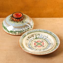 Блинница узбекская Риштанская керамика, d=26.5 см, разноцветная