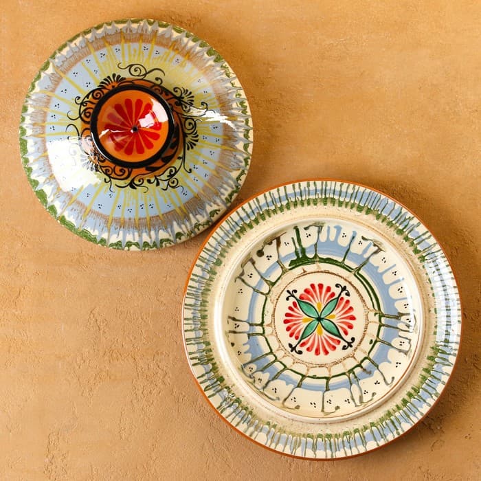 Блинница узбекская Риштанская керамика, d=26.5 см, разноцветная