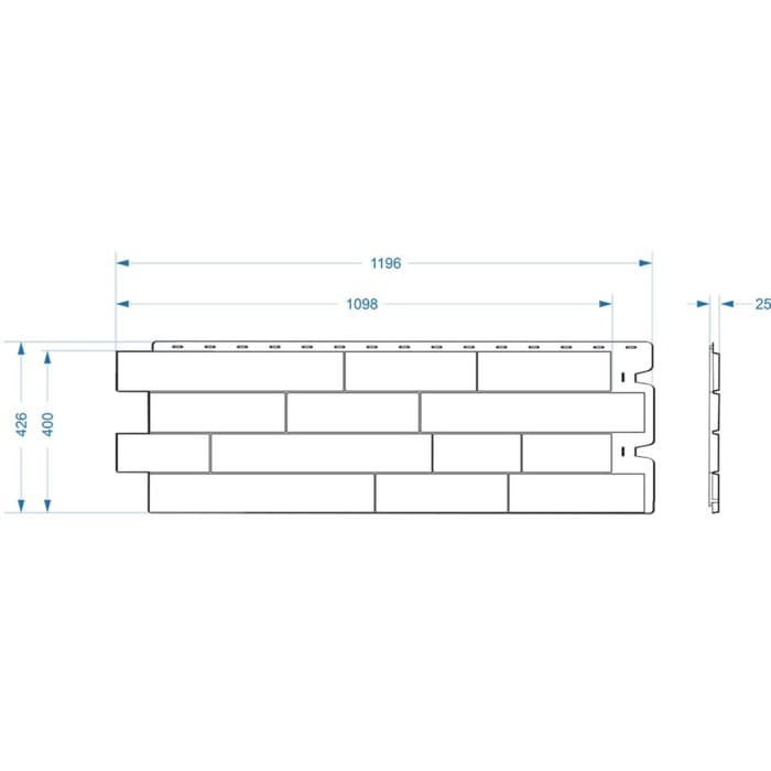 Панель фасадная DÖCKE STANDARD «АЛТАЙ», 1098×400 мм, цвет кремовый