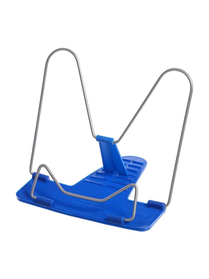 Подставка для книг Calligrata «ПРЕСТИЖ», с пластмассовым упором, европодвес, синяя