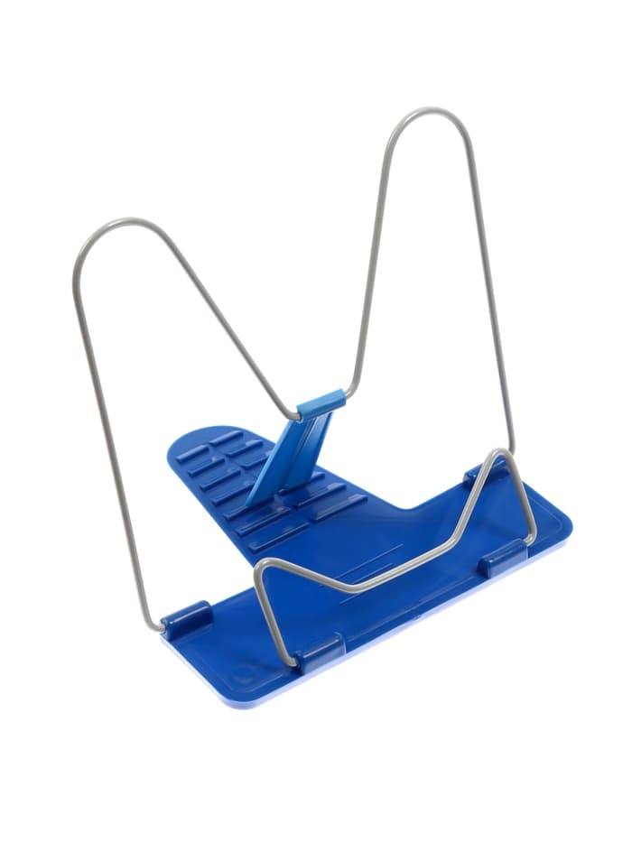 Подставка для книг Calligrata «ПРЕСТИЖ», с пластмассовым упором, европодвес, синяя