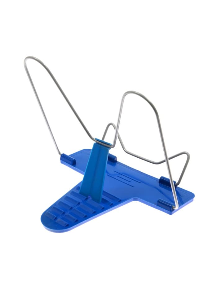 Подставка для книг Calligrata «ПРЕСТИЖ», с пластмассовым упором, европодвес, синяя