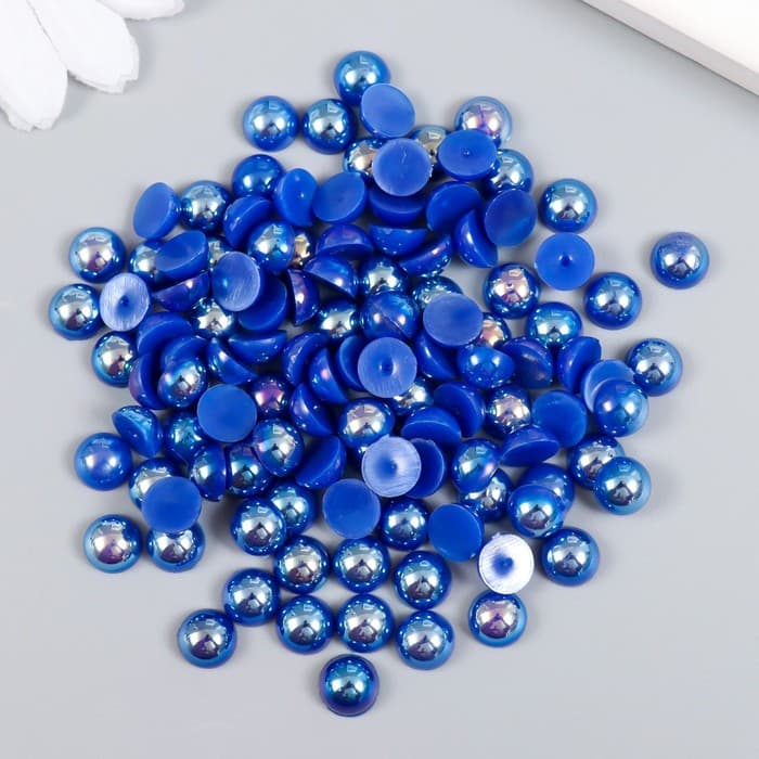 Декор для творчества пластик «Половинки бусин. Синяя гамма», 20 г, 0.8×0.8 см