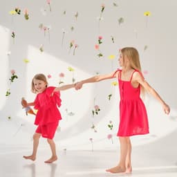 Сарафан для девочки MINAKU: muslin clouds, красный, рост 104 см