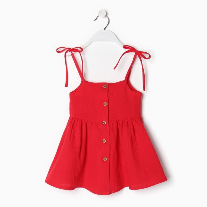 Сарафан для девочки MINAKU: muslin clouds, красный, рост 104 см