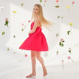 Сарафан для девочки MINAKU: muslin clouds, красный, рост 104 см