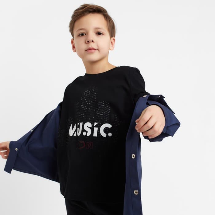 Рубашка джинсовая для мальчика KAFTAN, синяя, размер 30 (98-104 см)