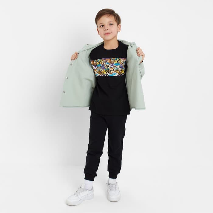 Рубашка джинсовая детская KAFTAN, зелёная, размер 30 (98-104 см)