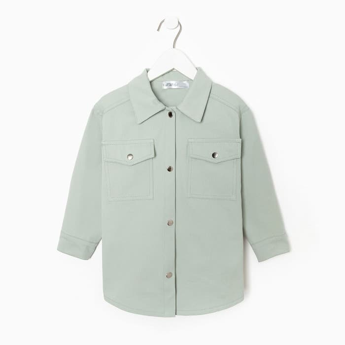 Рубашка джинсовая детская KAFTAN, зелёная, размер 32 (110-116 см)
