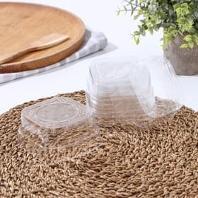 Контейнеры одноразовые Не ЗАБЫЛИ!, крышка, набор 10 шт., ПВХ, 9.5×4.5 см, прозрачные