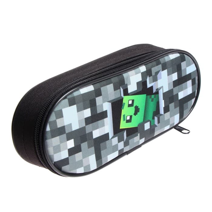 Пенал школьный, футляр, текстиль, 9.5×20.5×4.5 см «Пиксели»