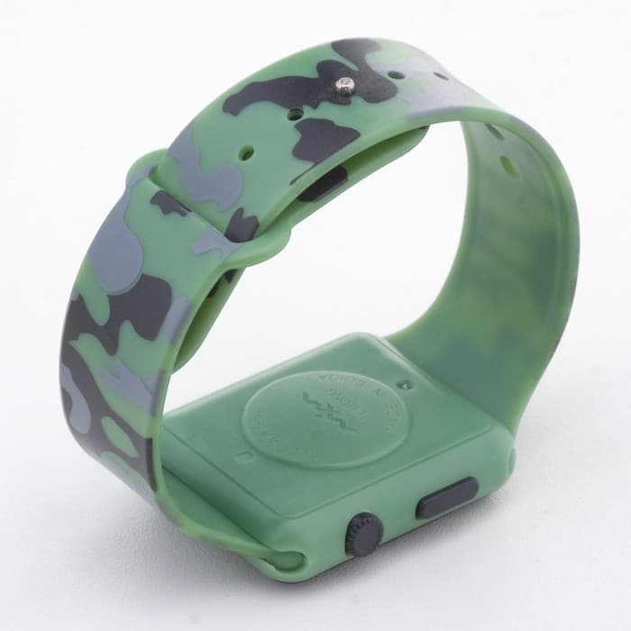 Часы наручные электронные с камуфляжным, силиконовым ремешком, зелёный камуфляж