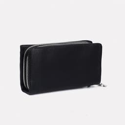 Портмоне мужское на молниях, отдел для купюр, для карт, для монет, цвет чёрный