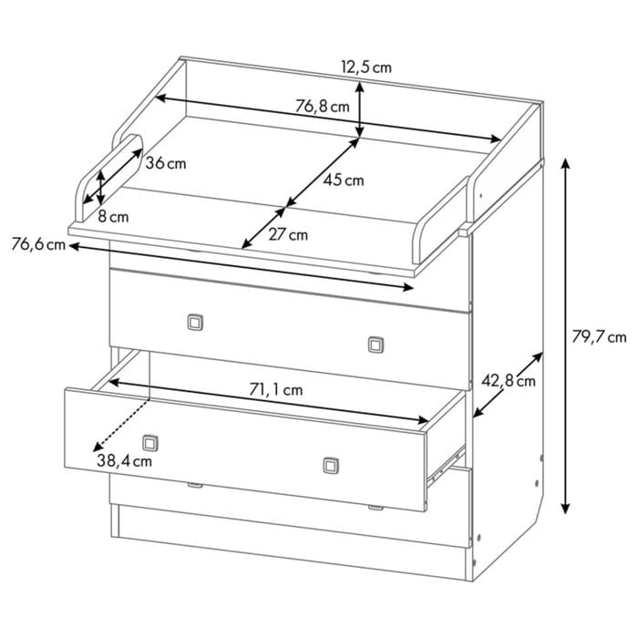 Комод Фея 1580 «Слоник», цвет белый