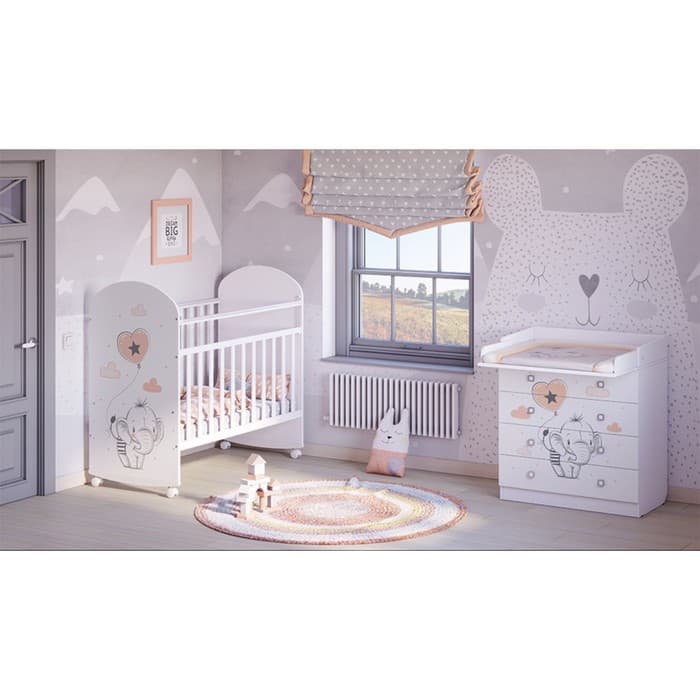 Комод Фея 1580 «Слоник», цвет белый