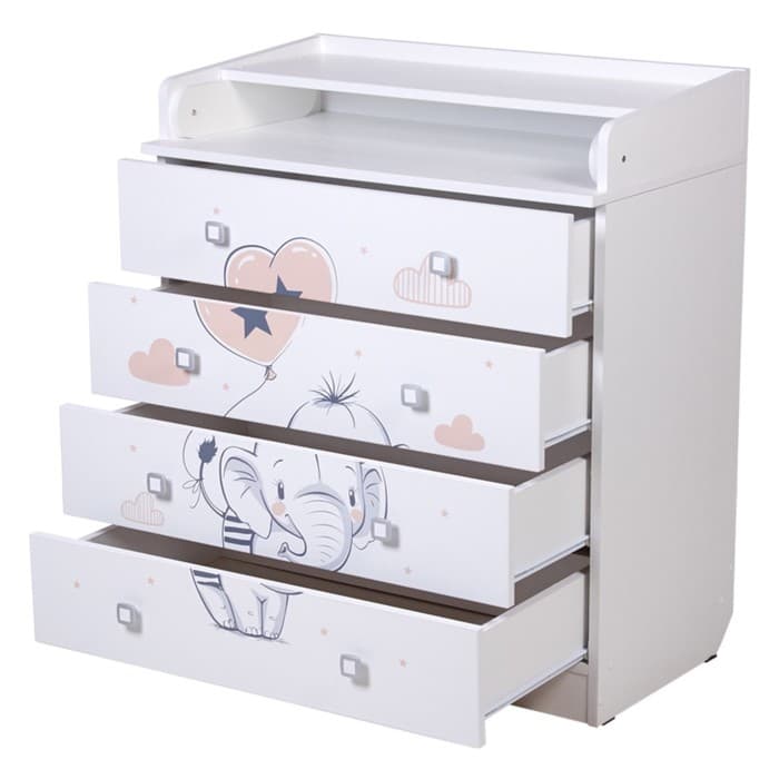 Комод Фея 1580 «Слоник», цвет белый