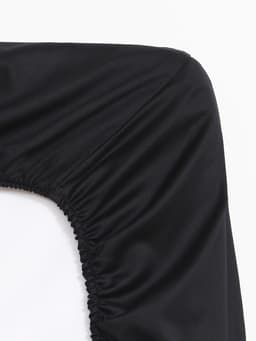 Простыня на резинке 2-спальная «Этель» Jet black, 160×200+25 см, мако-сатин