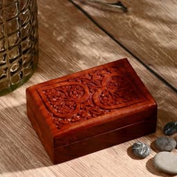 Шкатулка резная «Два сердца», 15×10×6.5 см, дерево