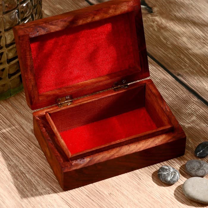 Шкатулка резная «Два сердца», 15×10×6.5 см, дерево