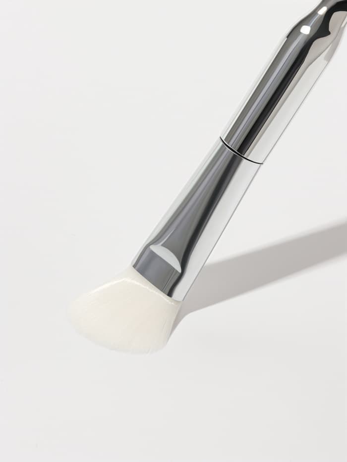 Кисть для масок SILVER, с лопаткой, 14(±1) см, серебристая, белая