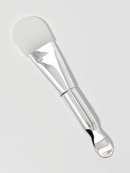 Кисть для масок SILVER, силиконовая, с лопаткой, 14 (±1) см, серебристая