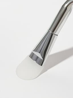 Кисть для масок SILVER, силиконовая, с лопаткой, 14 (±1) см, серебристая