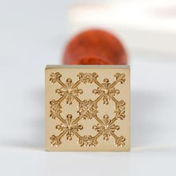 Печать для сургуча с деревянной ручкой «Цветы в узорах», 9×2.2×2.2 см