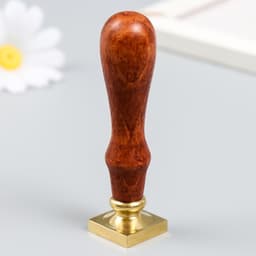 Печать для сургуча с деревянной ручкой «Цветы в узорах», 9×2.2×2.2 см