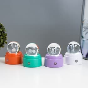Фигурка световая RISALUX «Шар», LED-ночник, USB, АКБ, 9×9×11 см, МИКС